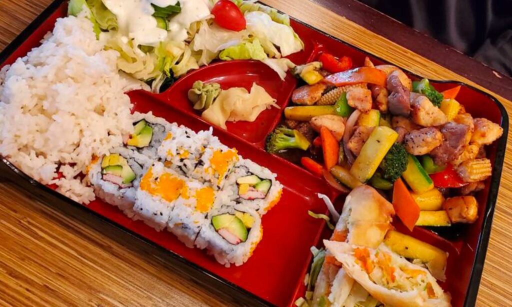 a plate of sushi