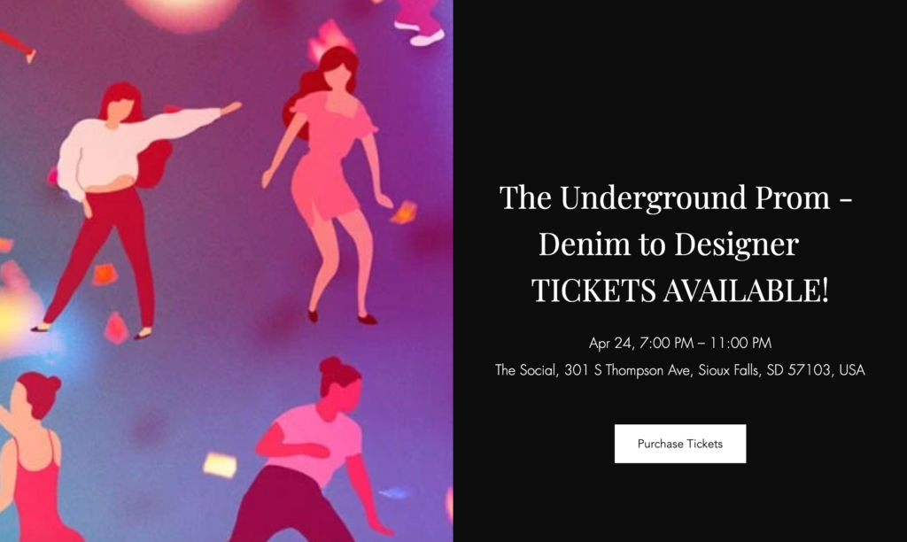 A website advertises Lincoln High School's prom with the theme, "Underground Prom."