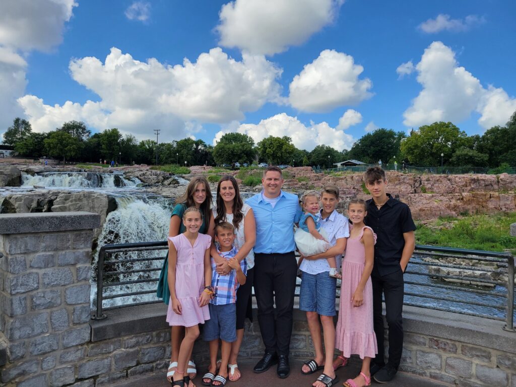 Grim family at Falls Park in Sioux Falls, SD