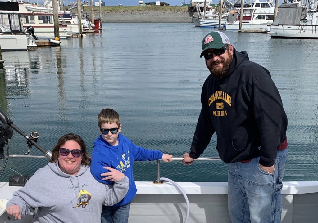 Williams family at a marina